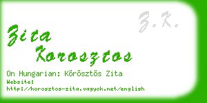 zita korosztos business card